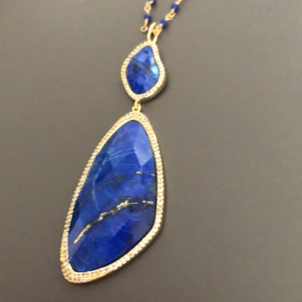 Marcia Moran Lapis and CZ necklace